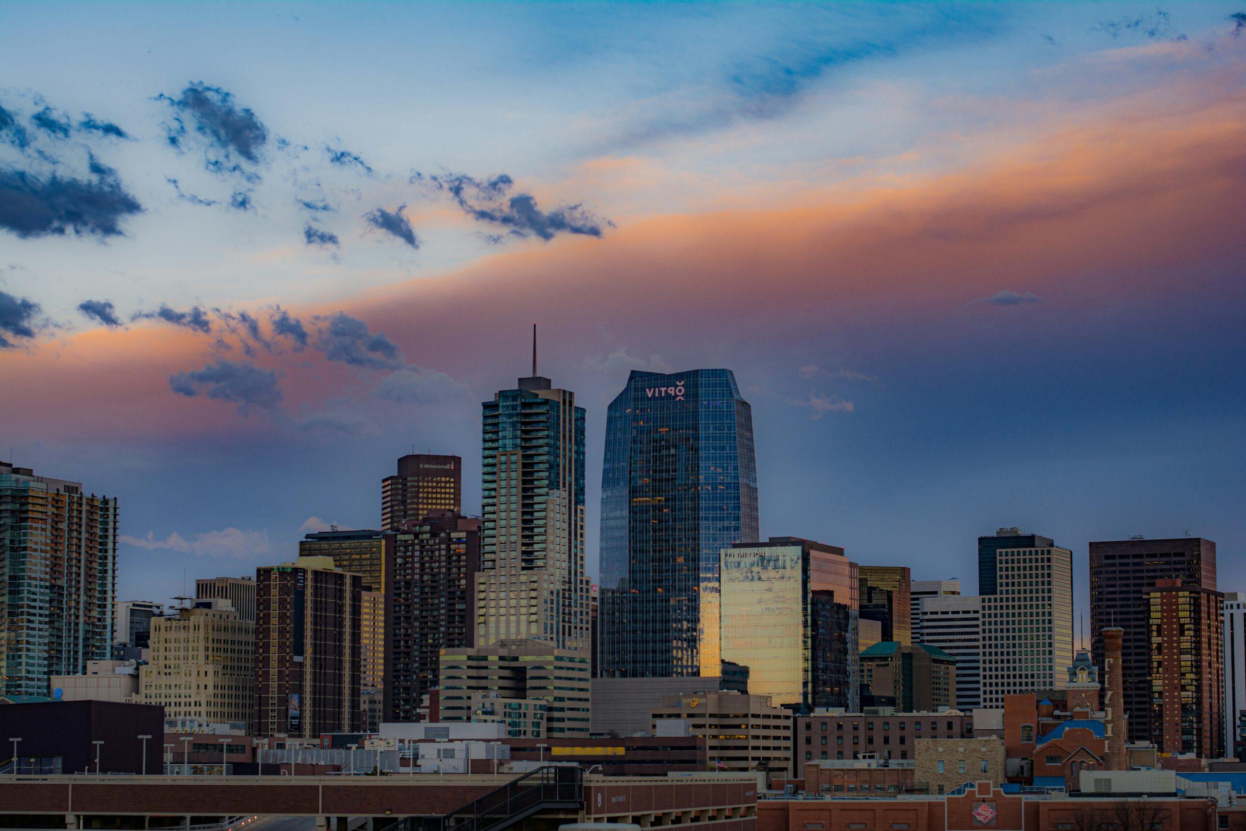 free-photo-of-denver-downtown-at-sunset
